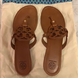 Tory Burch Miller Sandals, Size 10, brown leather